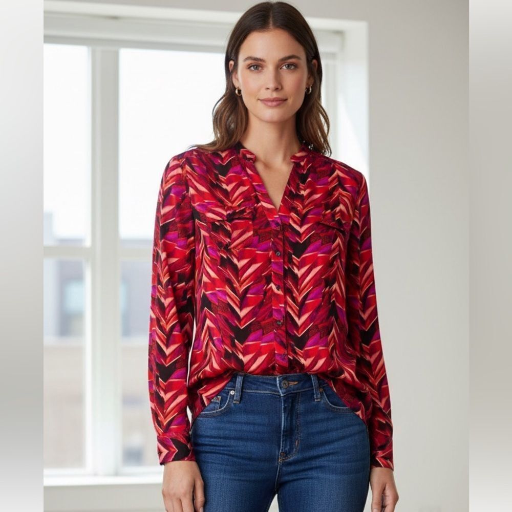🔥 Take 50% OFF- Calvin Klein Red and Purple Top, Size-XL